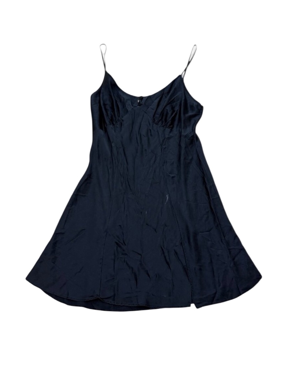 Vintage 90s Victoria’s Secret Black Silk Slip Dress Spaghetti Straps